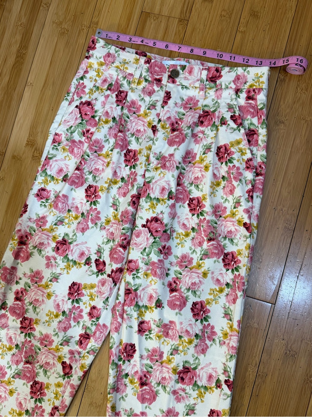 NWOT Teddy Fresh Floral Pleated Trouser Pants Size 27 - Picture 11 of 15